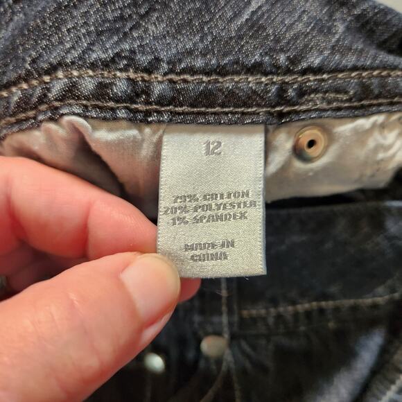 FASHION BUG Blue Denim Knee Length Unlined Trumpet Skirt Pockets Womens 12 - Picture 5 of 11